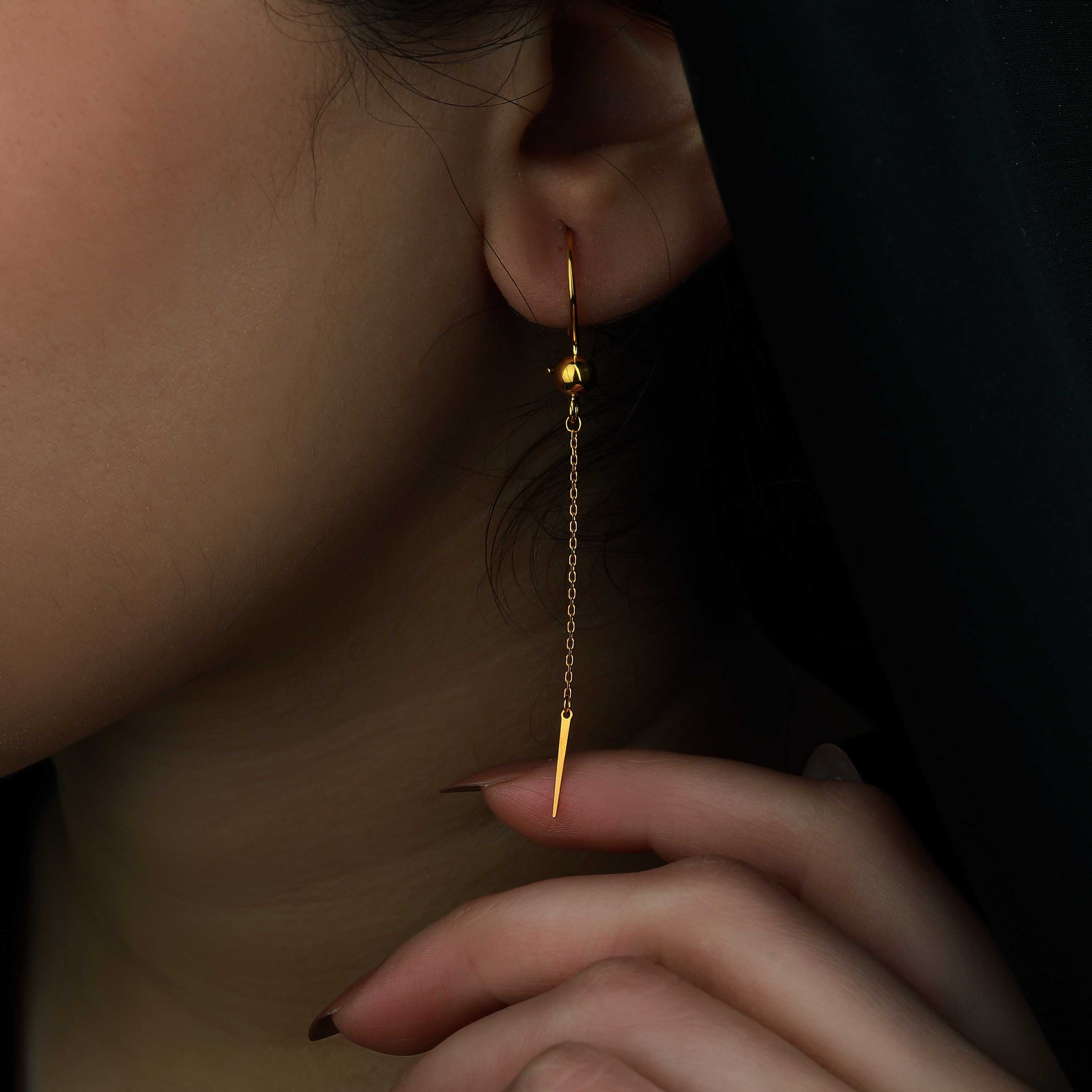 21 karat gold pendant earrings, made in Turkey - (H-0758)